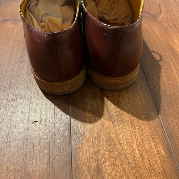 Undandy Leather Wingtip Oxford Dress Shoes Size 44 Brown Green w Matching Laces - Picture 12 of 13